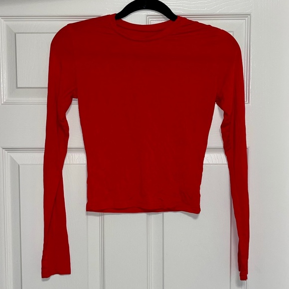 Long Sleeve Pullover and Fold Over Set in Red - Picture 3 of 6
